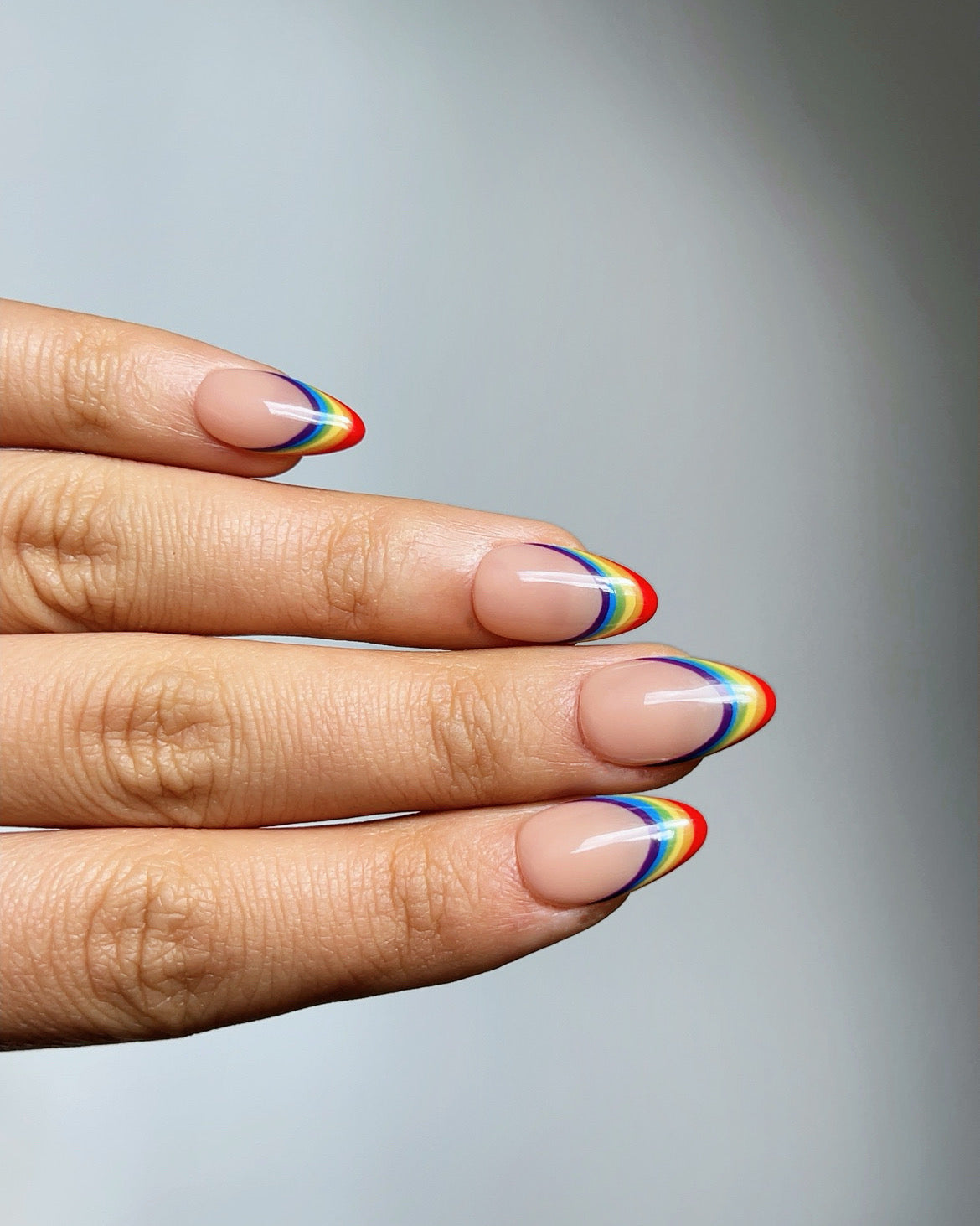 Rainbow French Tips