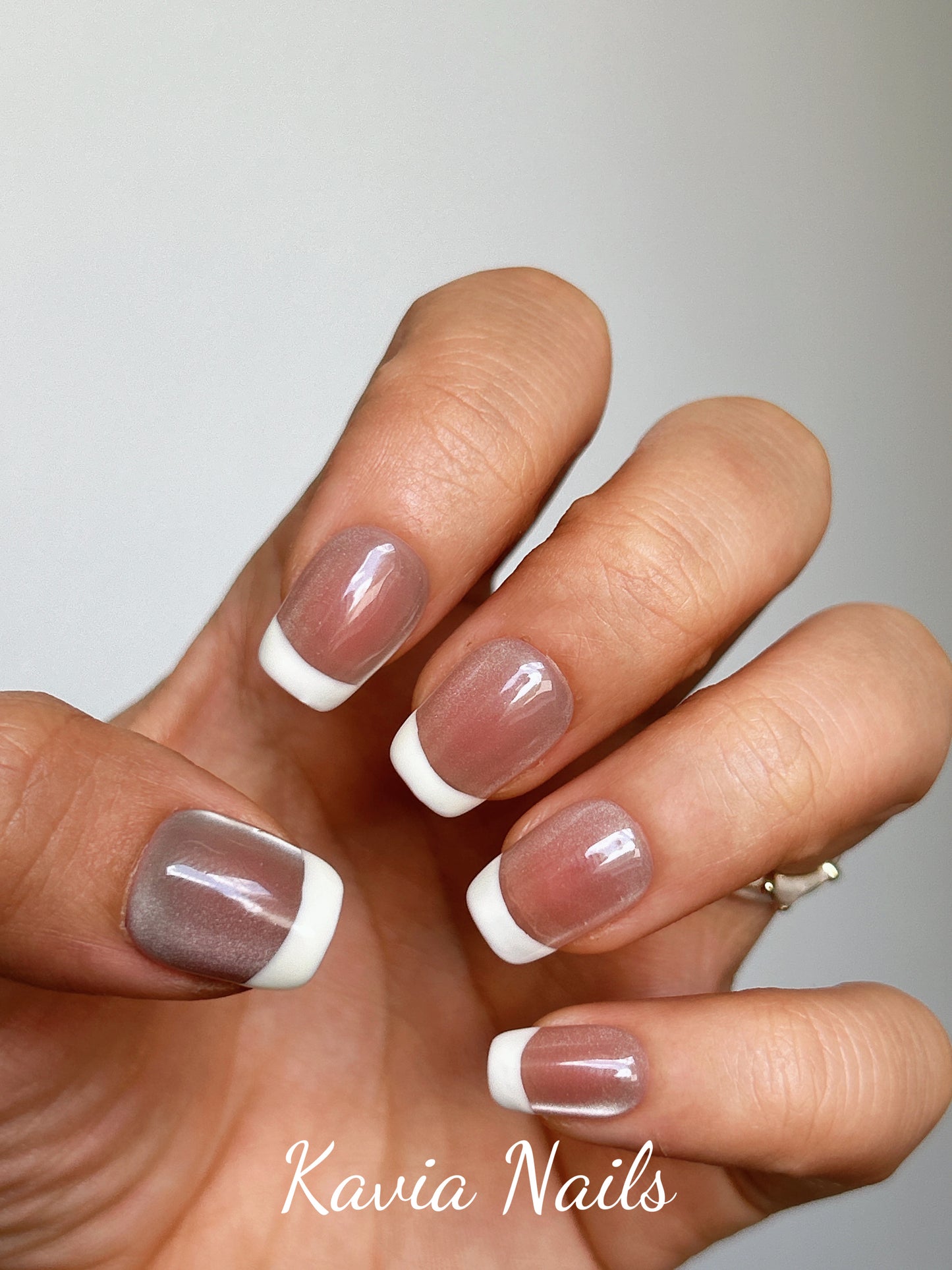 Peach White French Tips