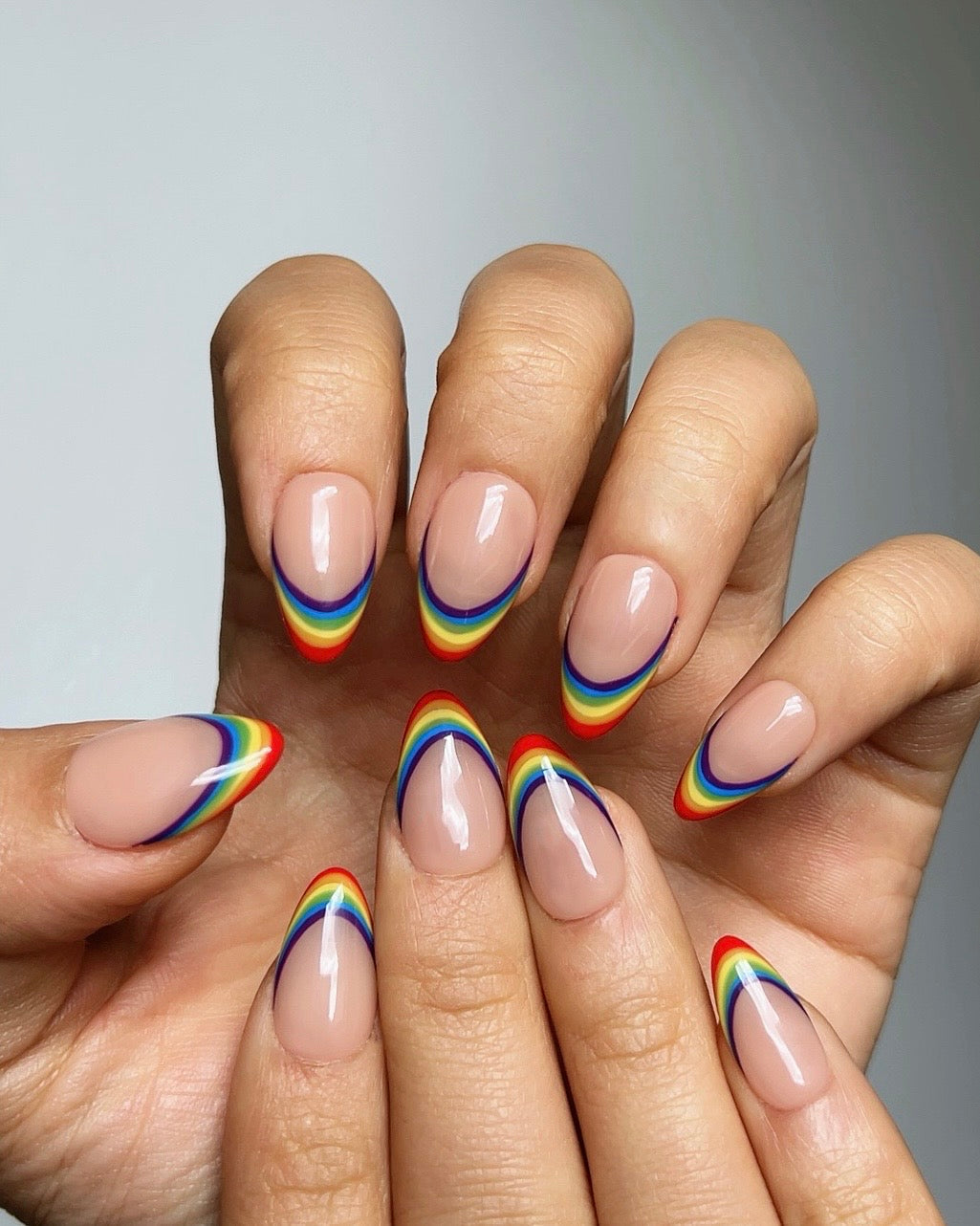 Rainbow French Tips