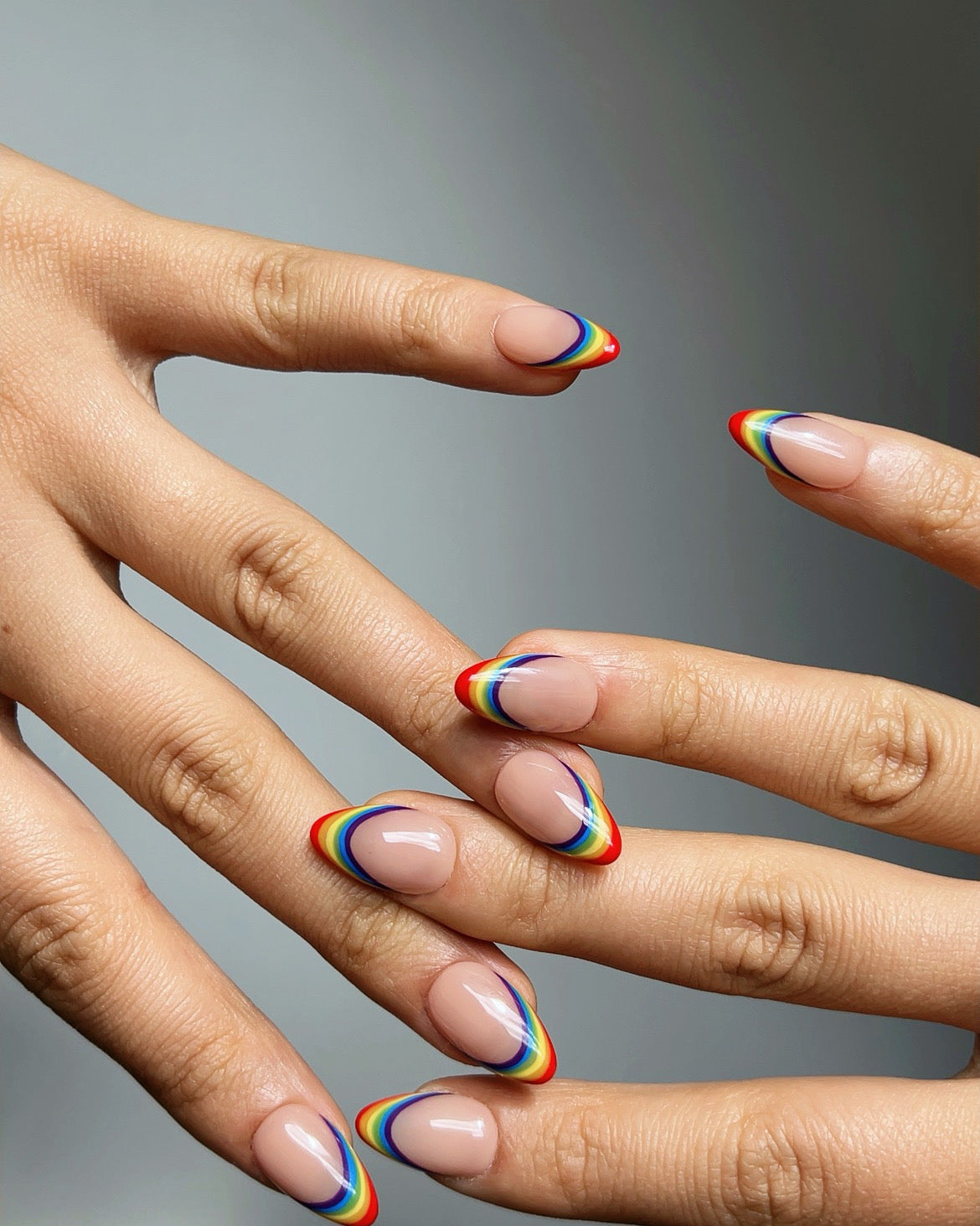 Rainbow French Tips