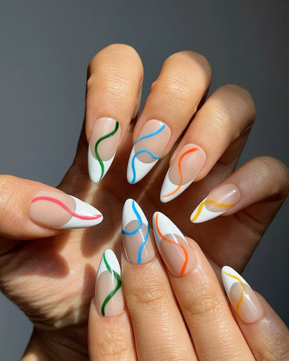 Colour Flow French Tips