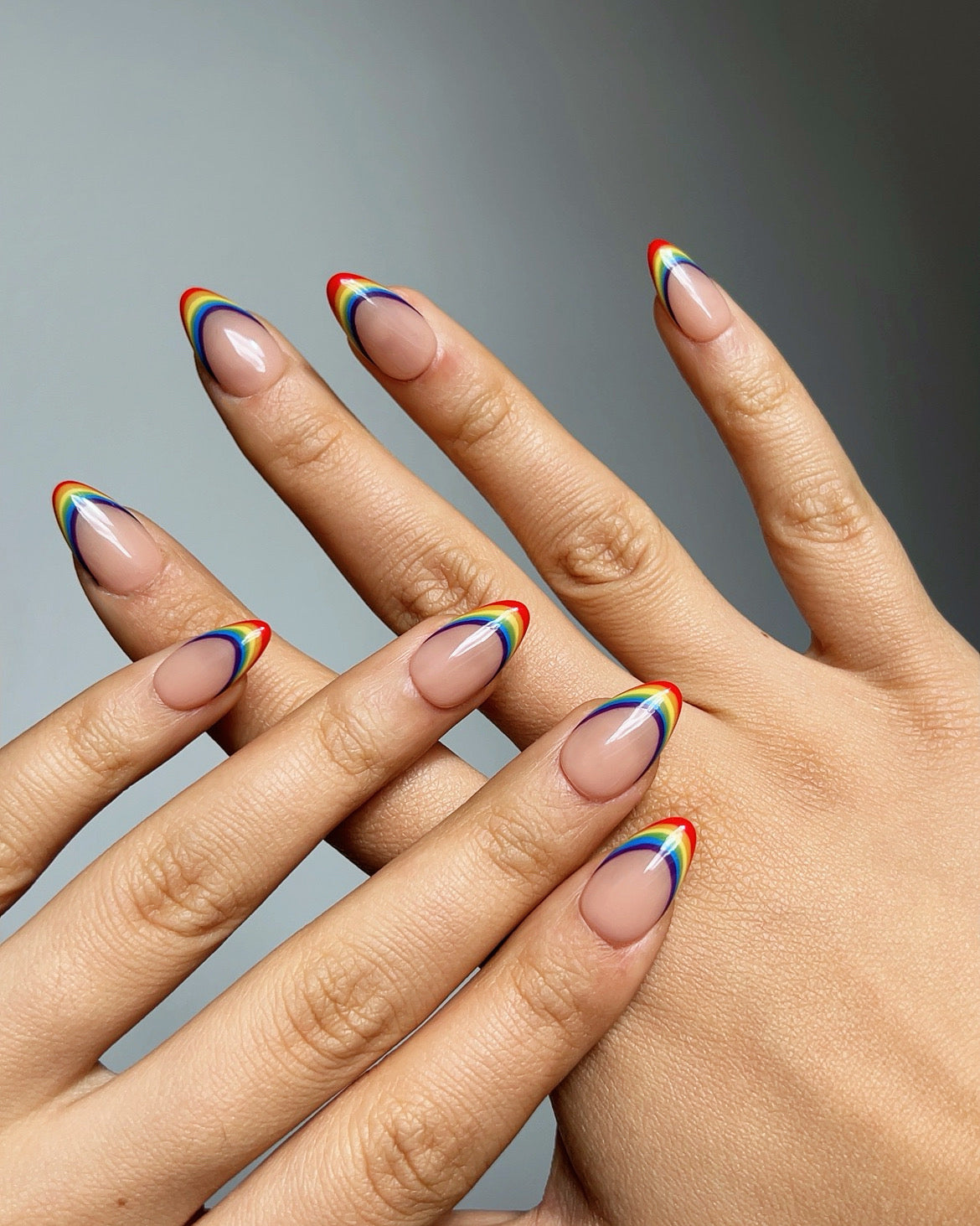 Rainbow French Tips