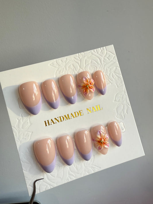 Floral French Tip - Purple