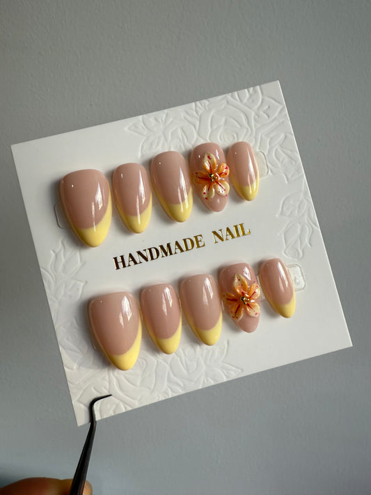 Floral French Tip - Yellow