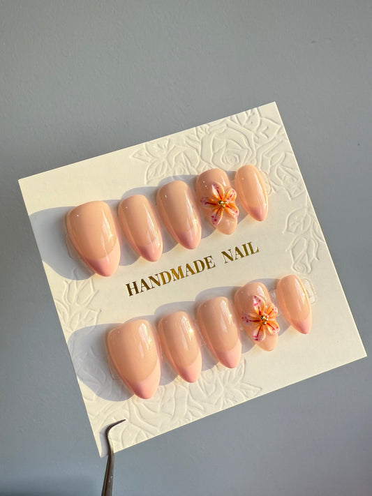 Floral French Tip - Pink